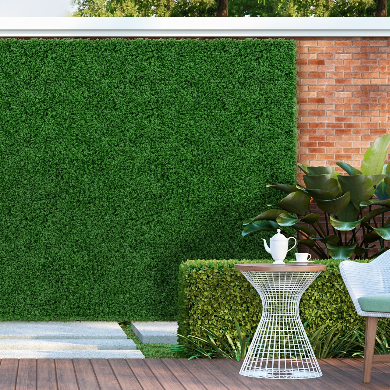 12 Pieces 20 x 20 inches Artificial Grass Wall Panels for Garden Yard Balcony